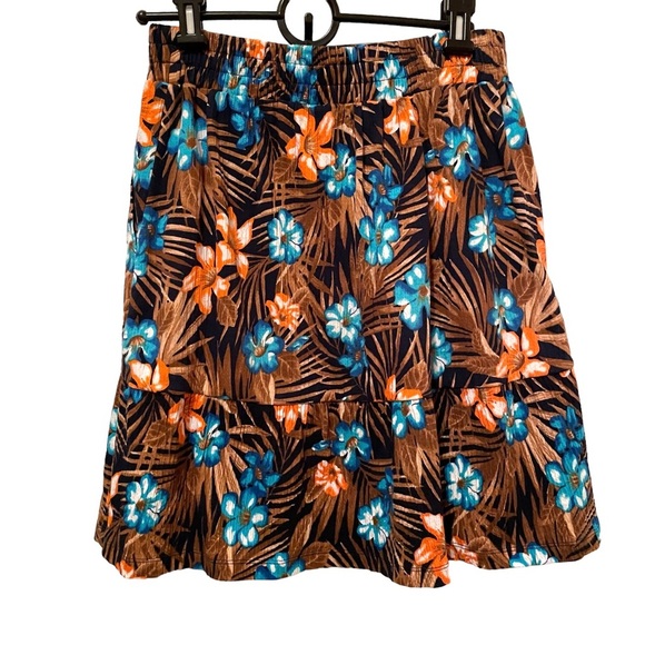Lands End Tropical Hawaiian Print Skirt Size XS (2-4) Pockets Flare - Picture 6 of 7
